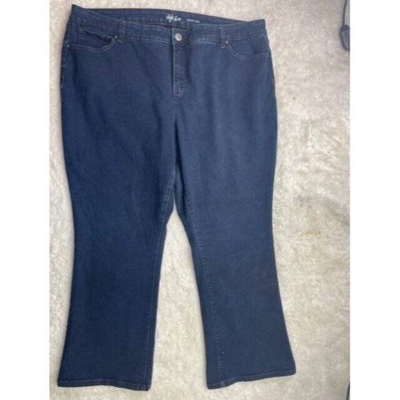 Style & Co Size 20 WP Womens Jeans Boot Leg Stretch Dark Wash High Rise … - Picture 1 of 4